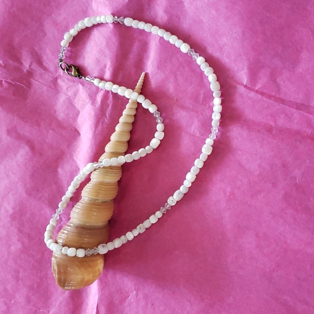 Handmade White Beaded Necklace
